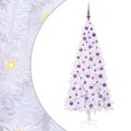 vidaXL Umelý vianočný stromček s 300 LED-i Biela 180 cm PVC a oceľ