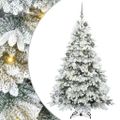 vidaXL Umelý vianočný stromček s 300 LED-i Biela 180 cm PE a PVC