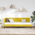 vidaXL Rohový rám postele s čelnou doskou Žltá 80 cm x 200 cm Zamat