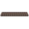 vidaXL Samolepiace schodové rohože 15 ks 65 x 21 x 4 cm Non-Slip Hnedá