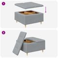 vidaXL Ottoman s Úložným Priestorom Svetlosivá 80 x 80 x 45 cm látka