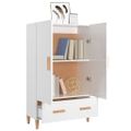 vidaXL Vysoká skrinka lesklá biela 70x31x115 cm spracované drevo