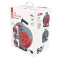 Prodlužovací kabel EMOS P19450P na bubne 50 m / 4 zásuvky / červený / PVC / 230 V / 1,5 mm2