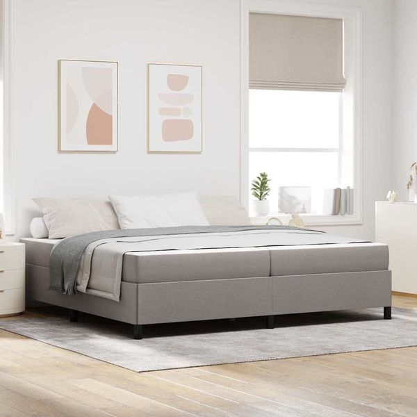 vidaXL Posteľ s pružinovým rámom Sivohnedá 200 x 200 cm látka