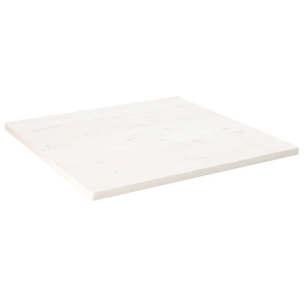 vidaXL Stolová doska biela 90x90x2,5 cm masívna borovica štvorcová
