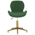 335043 vidaXL Swivel Dining Chair Dark Green Velvet