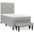 vidaXL Posteľný rám boxsping s matracom bledosivý 80x200 cm látka