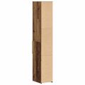 vidaXL Knižnica so zásuvkou Staré drevo 30 x 42.4 x 185.2 cm