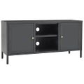 vidaXL TV skrinka antracitová 105x35x52 cm oceľ a sklo