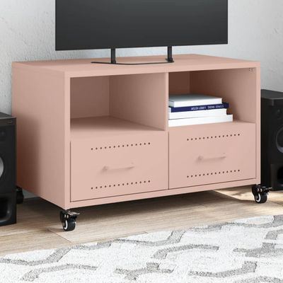vidaXL TV skrinka ružová 68x39x43,5 cm oceľ