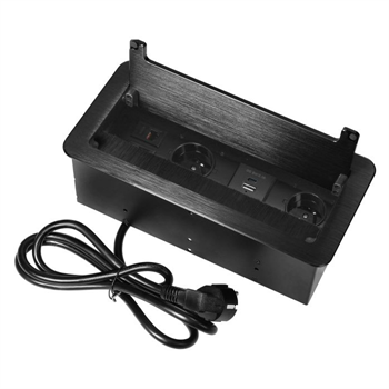 Výklopný blok zapustený ORNO OR-GM-9041/B, 2x 230V, 2x RJ45, 1x USB-A, 1x USB-C, čierna Výklopný blok zapuštěný ORNO OR-GM-9041/B, 2x 230V, 2x RJ45, 1x USB-A, 1x USB-C, čierna