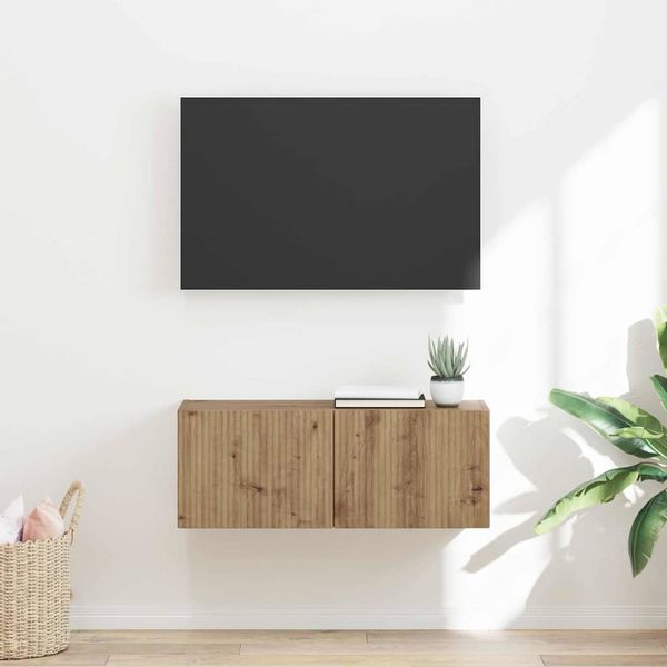 vidaXL TV nástenná skriňa 78,5 x 31 x 29,5 cm Remeselnícky dub