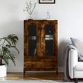 vidaXL Vysoká skrinka dymový dub 69,5x31x115 cm kompozitné drevo