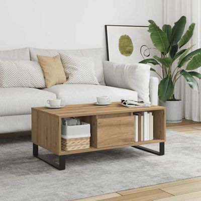 vidaXL Konferenčný stolík dub artisan 90x50x36,5 cm kompozitné drevo