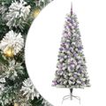 vidaXL Umelý Sklápací Vianočný Stromček 300 LED Zelená a biela 210 cm