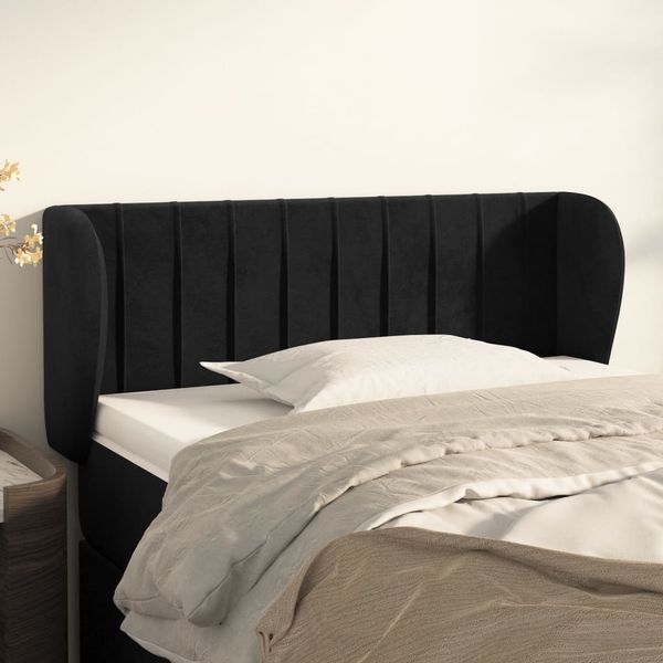 vidaXL Čelo postele so záhybmi čierne 93x23x78/88 cm zamat