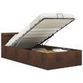 vidaXL Hydraulický posteľný rám+úložný priestor, LED, látka 90x200 cm