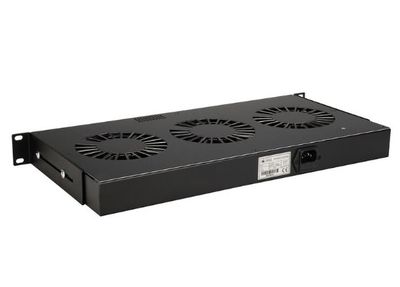 Solarix Chladiaca jednotka 19" 1U 2 ventilátory s BM termostatom BK do 19" líšt VJ19-2-TB Solarix Chladící jednotka 19" 1U 2 ventilátory s BM termostatem BK do 19" lišt VJ19-2-T-B