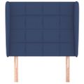 vidaXL Čelo postele so záhybmi modré 83x23x118/128 cm látka
