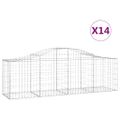 vidaXL Oblúkový gabionový kôš 14 ks 200x50x60/80 cm pozinkované železo