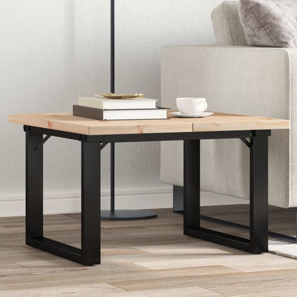 vidaXL Konferenčný stolík v tvare O 60x60x40,5 cm borovica a oceľ