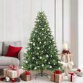 vidaXL Umelý vianočný stromček s 300 LED-i Zelená 180 cm PE a PVC