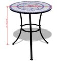 vidaXL Bistro stolík, modro biely 60 cm, mozaikový