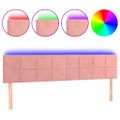 vidaXL Čelo postele s LED ružové 160x5x78/88 cm zamat