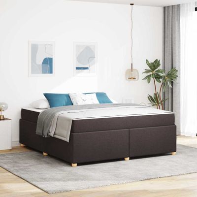 vidaXL Rám postele s matracmi Tmavohnedá 180 x 200 cm látka