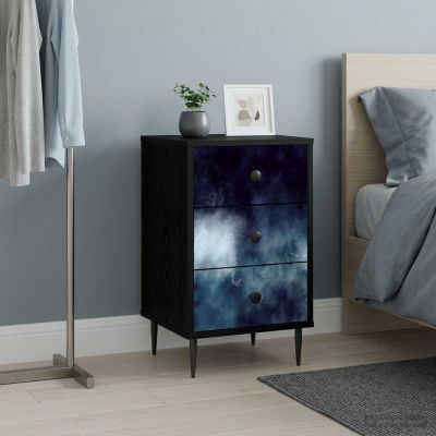 vidaXL Nočný stolík RAALTE Čierny dub 36 x 33 x 61 cm Kompozitné drevo