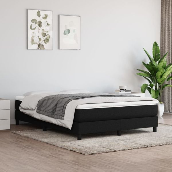 vidaXL Posteľný rám s boxspringom čierny 140x200 cm látka