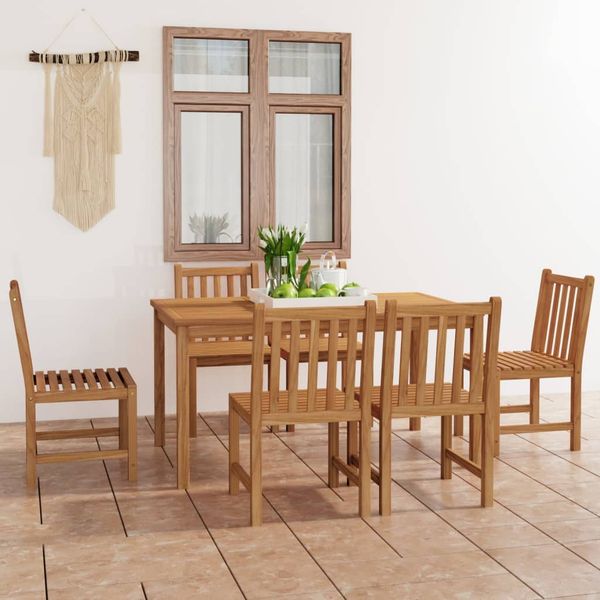 vidaXL 7-dielna záhradná jedálenská súprava 150x90 cm masívne teakové drevo
