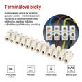 Skrutková svorkovnica 12× 6–10 mm2, 450 V, biela, 10 ks