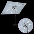 vidaXL Záhradný slnečník s LED svetlami a základňou 200 x 300 cm
