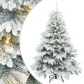 vidaXL Umelý vianočný stromček s 150 LED-i Biela 120 cm PE a PVC