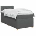vidaXL Posteľ boxspring s matracom Tmavosivá 100 x 200 cm Látka