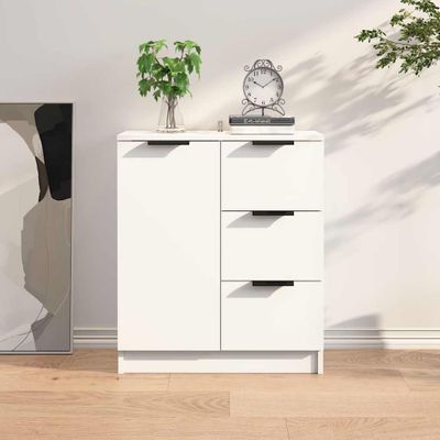 vidaXL Komoda biela 60x30x70 cm spracované drevo