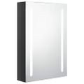 vidaXL LED kúpeľňová zrkadlová skrinka žiarivá čierna 50x13x70 cm