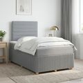 vidaXL Posteľ boxspring s matracom Svetlosivá 120 x 190 cm Látka