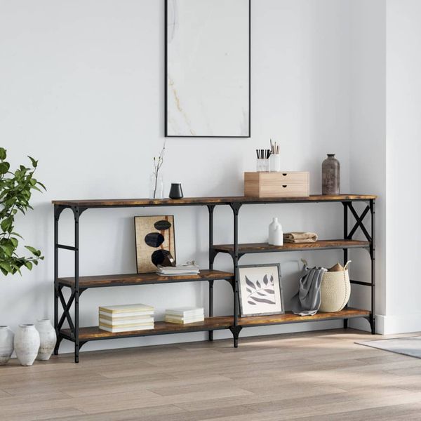 vidaXL Konzolový stolík dymový dub 180x29x76,5 cm kompozitné drevo