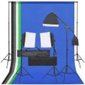 vidaXL Fotografické vybavenie s osvetlením a pozadím
