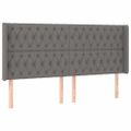 vidaXL Čelo postele s LED tmavosivé 183x16x118/128 cm látka