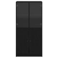 vidaXL Highboard Čierny dub 68 x 37 x 142 cm