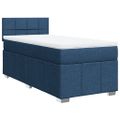 vidaXL Posteľný rám boxsping s matracom modrý 80x200 cm látka