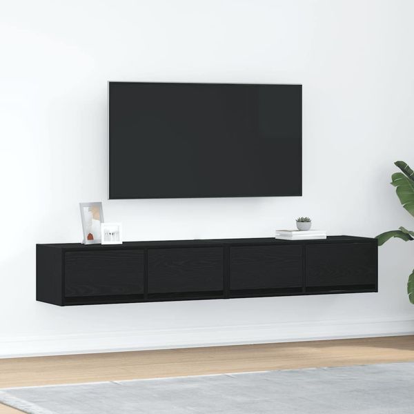 vidaXL TV stolíky 2 ks dub čierne 80x31x25,5 cm kompozitné drevo