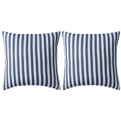 vidaXL Vankúše do exteriéru 2 ks pruhované 45x45cm tmavomodré