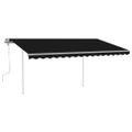 vidaXL Ručne zaťahovacia markíza so stĺpikmi 4x3,5 m antracitová