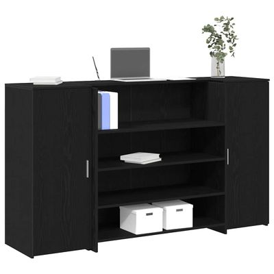 vidaXL Recepčný pult, čierny dub, 180x50x103,5 cm, imitácia dreva