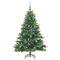 vidaXL Umelý vianočný stromček s 150 LED-i Zelená 150 cm PE a PVC