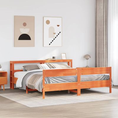 vidaXL Posteľ bez matraca voskovo hnedá 180x200 cm masívna borovica